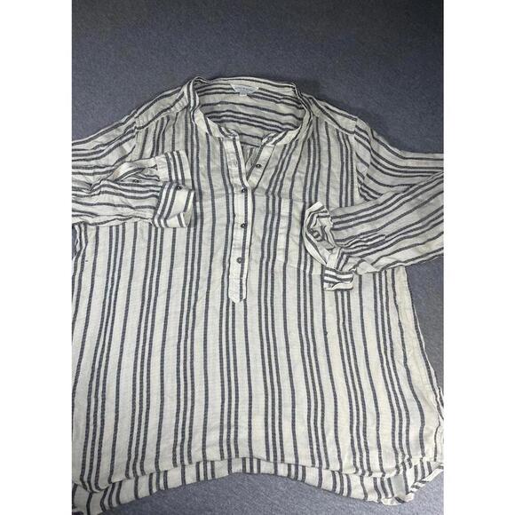 Lucky Brand Women's Striped Button-Up Blouse, Size Large Lucky Brand Womans - Picture 2 of 5